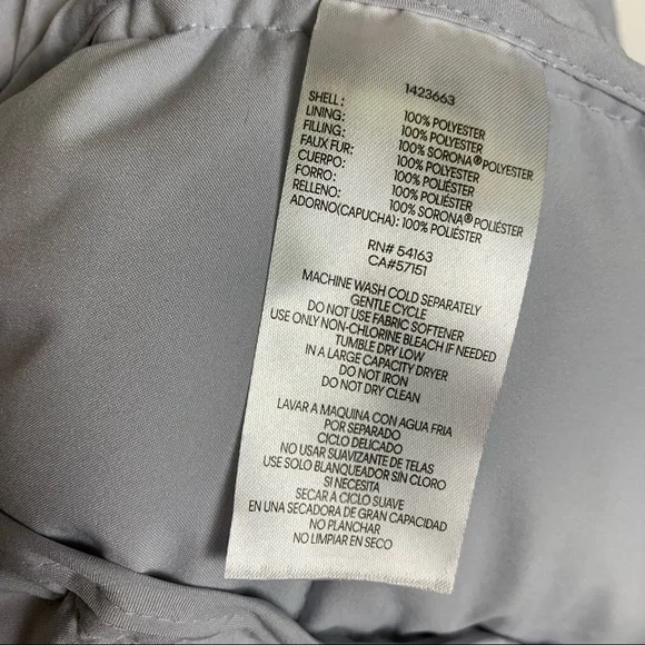 Andrew Marc Light Grey Quilted Hooded Lined Long Stretch Winter Jacket Medium - Picture 5 of 7